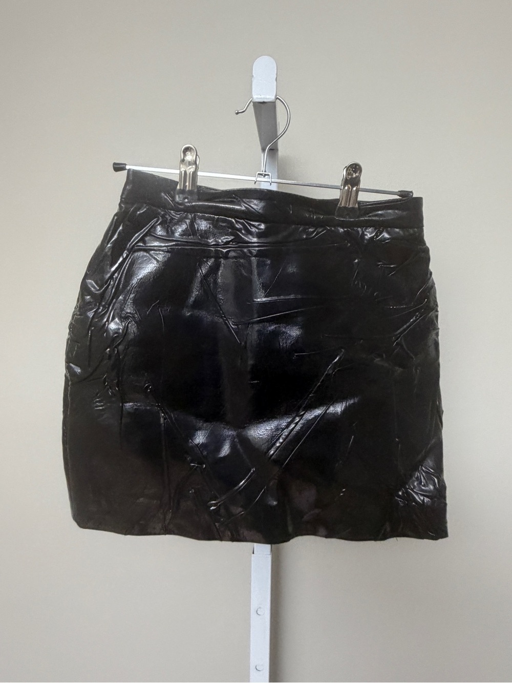 Black Faux Leather Mini Skirt size S